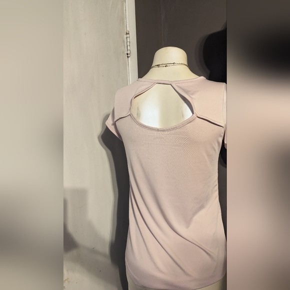 Jockey desert rose 90s Y2K perfect tee sporty top gym stretchy key hole medium - Picture 8 of 8